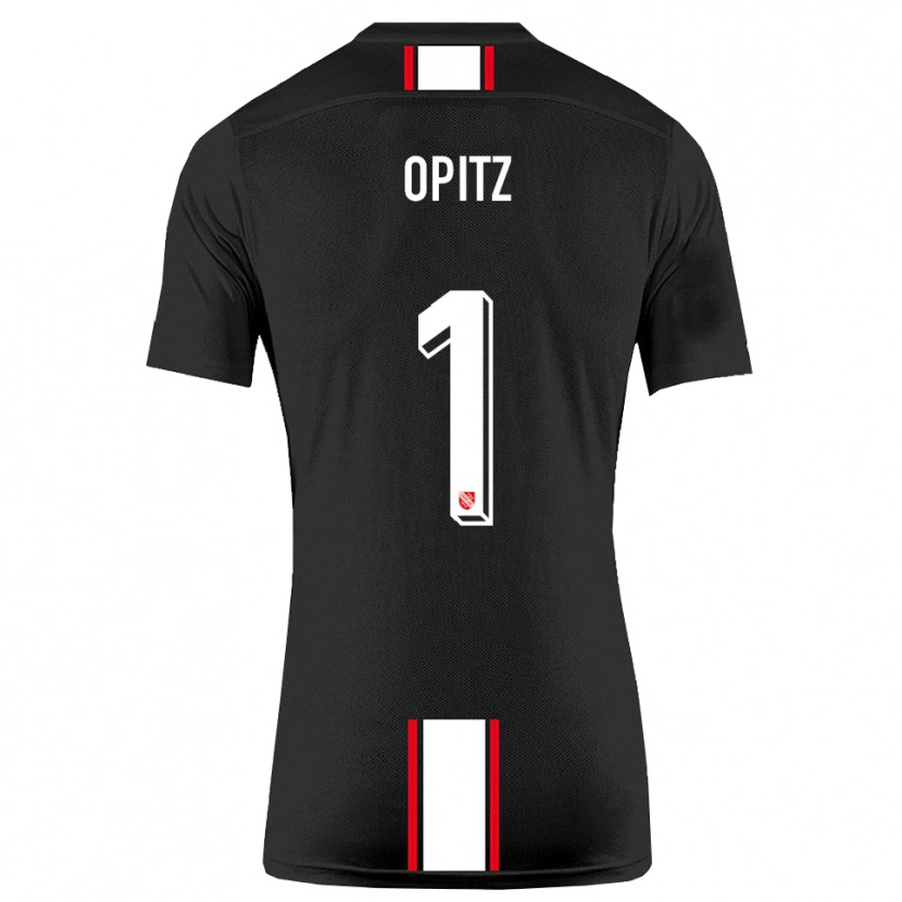 Danxen Mænd Tom Opitz #1 Sort Hvid Udebane Spillertrøjer 2025/26 Trøje T-Shirt