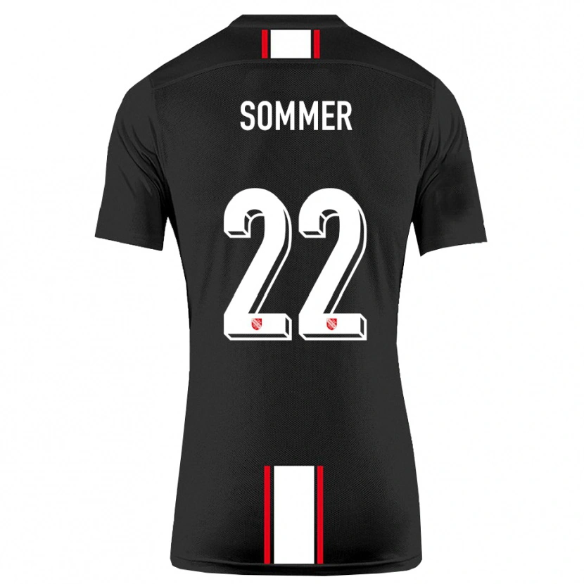 Danxen Mænd Leon Sommer #22 Sort Hvid Udebane Spillertrøjer 2025/26 Trøje T-Shirt