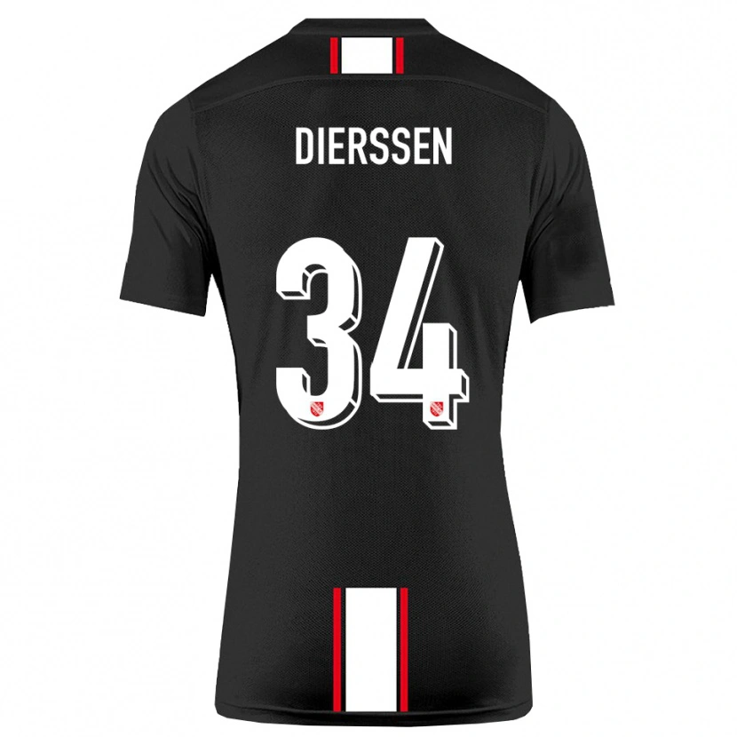 Danxen Mænd Tim Dierßen #34 Sort Hvid Udebane Spillertrøjer 2025/26 Trøje T-Shirt