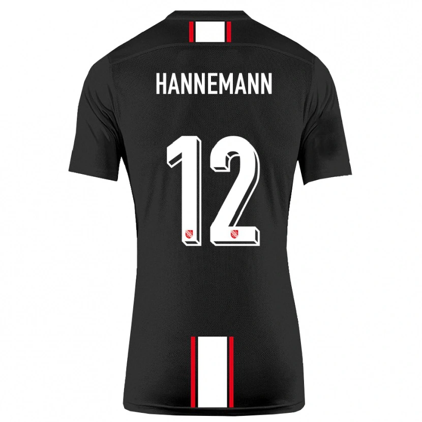 Danxen Mænd Sören Hannemann #12 Sort Hvid Udebane Spillertrøjer 2025/26 Trøje T-Shirt