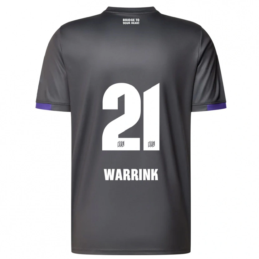 Danxen Mænd Marko Warrink #21 Grå Lilla Udebane Spillertrøjer 2025/26 Trøje T-Shirt