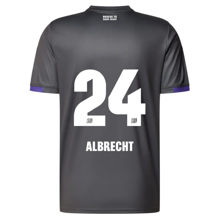 Danxen Mænd Fabian Albrecht #24 Grå Lilla Udebane Spillertrøjer 2025/26 Trøje T-Shirt