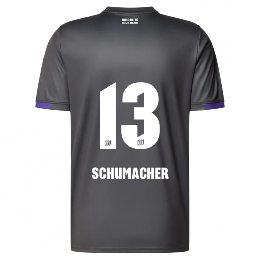 Danxen Mænd Kevin Schumacher #13 Grå Lilla Udebane Spillertrøjer 2025/26 Trøje T-Shirt