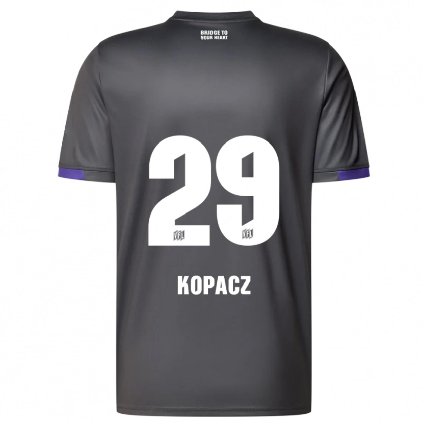 Danxen Mænd David Kopacz #29 Grå Lilla Udebane Spillertrøjer 2025/26 Trøje T-Shirt