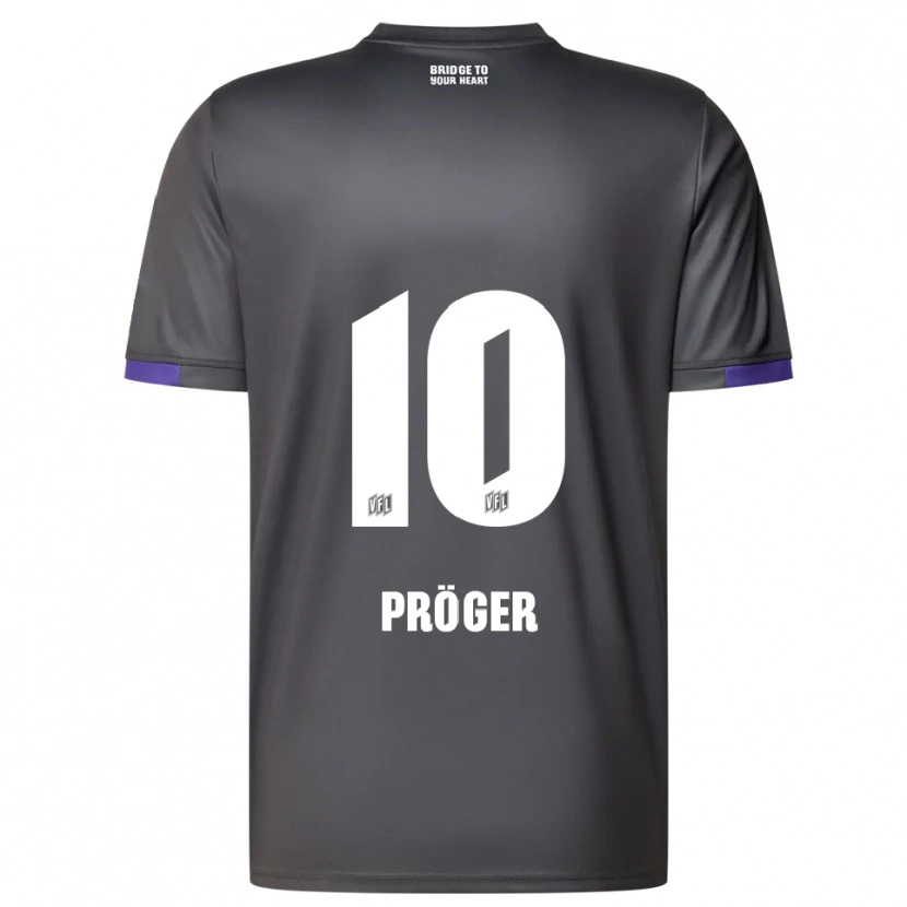 Danxen Mænd Kai Pröger #10 Grå Lilla Udebane Spillertrøjer 2025/26 Trøje T-Shirt