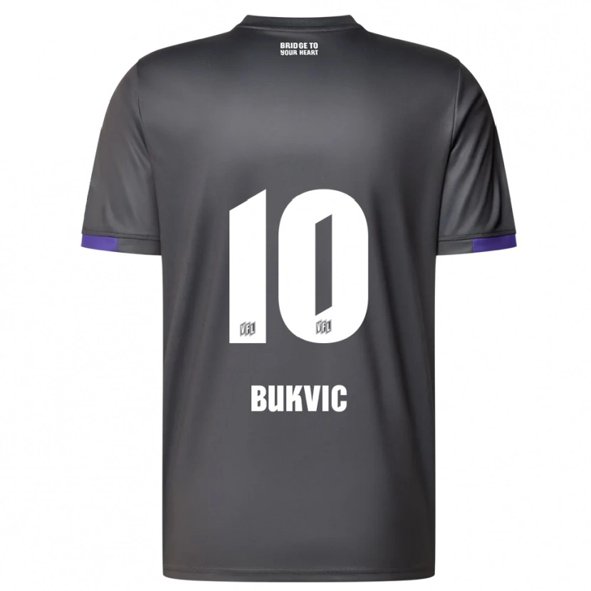 Danxen Mænd Adem Bukvic #10 Grå Lilla Udebane Spillertrøjer 2025/26 Trøje T-Shirt