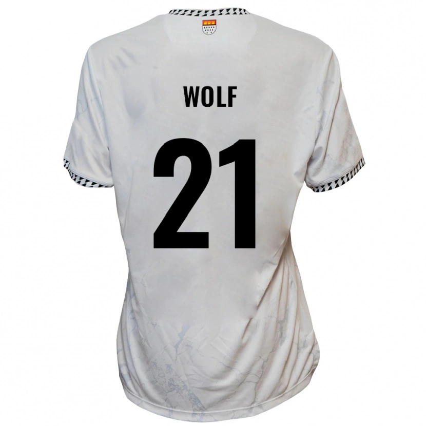 Danxen Mænd Lucas Wolf #21 Hvid Sort Udebane Spillertrøjer 2025/26 Trøje T-Shirt