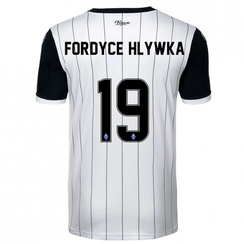 Danxen Mænd Roen Fordyce Hlywka #19 Hvid Sort Udebane Spillertrøjer 2025/26 Trøje T-Shirt