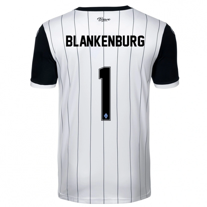 Danxen Mænd Luca Blankenburg #1 Hvid Sort Udebane Spillertrøjer 2025/26 Trøje T-Shirt