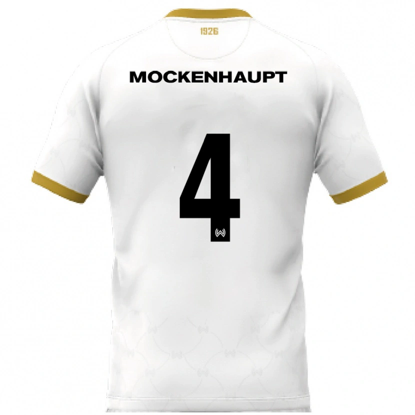 Danxen Mænd Sascha Mockenhaupt #4 Hvid Guld Udebane Spillertrøjer 2025/26 Trøje T-Shirt