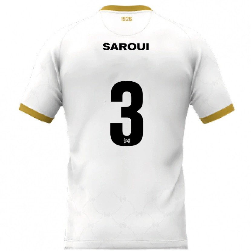 Danxen Mænd Amin Saroui #3 Hvid Guld Udebane Spillertrøjer 2025/26 Trøje T-Shirt