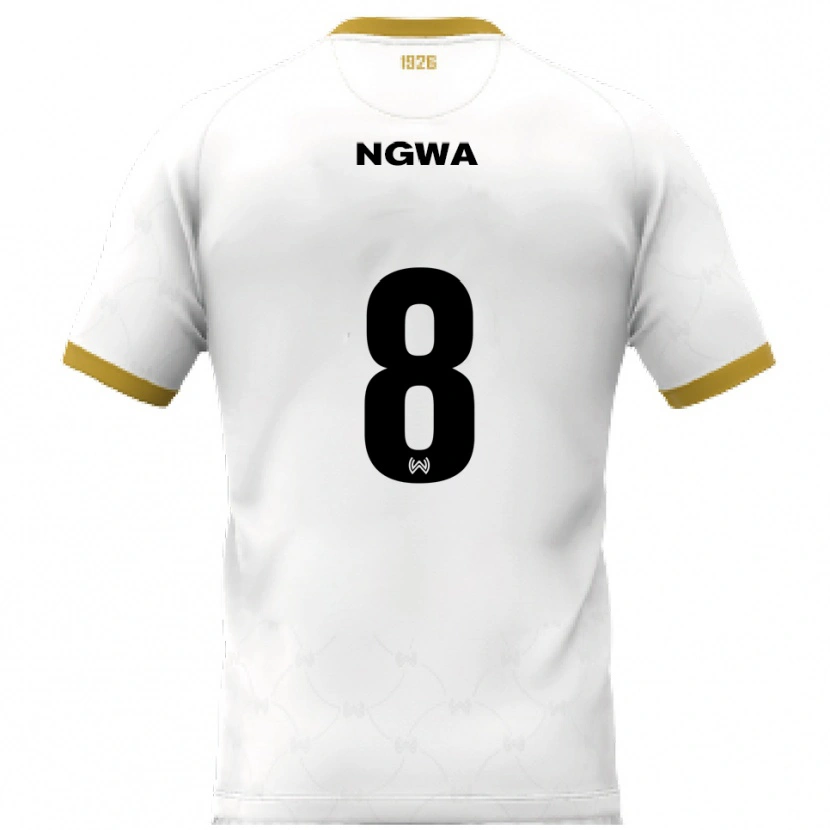 Danxen Mænd Jermaine Ngwa #8 Hvid Guld Udebane Spillertrøjer 2025/26 Trøje T-Shirt