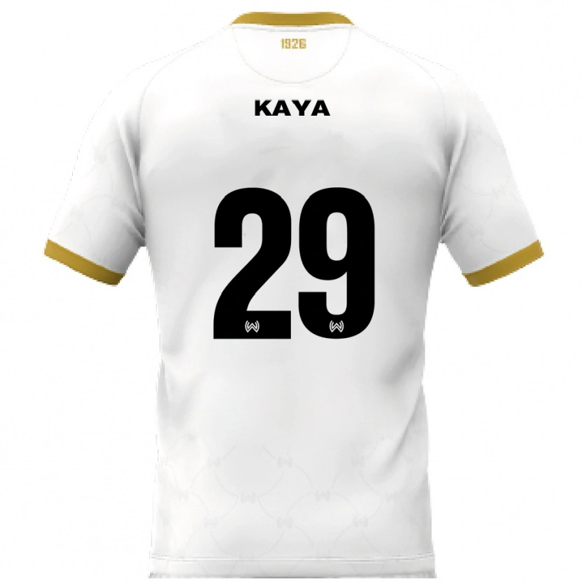 Danxen Mænd Fatih Kaya #29 Hvid Guld Udebane Spillertrøjer 2025/26 Trøje T-Shirt