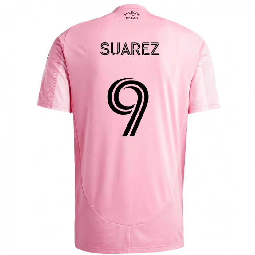 Danxen Børn Luis Suárez #9 Sort Pink Hjemmebane Spillertrøjer 2025/26 Trøje T-Shirt