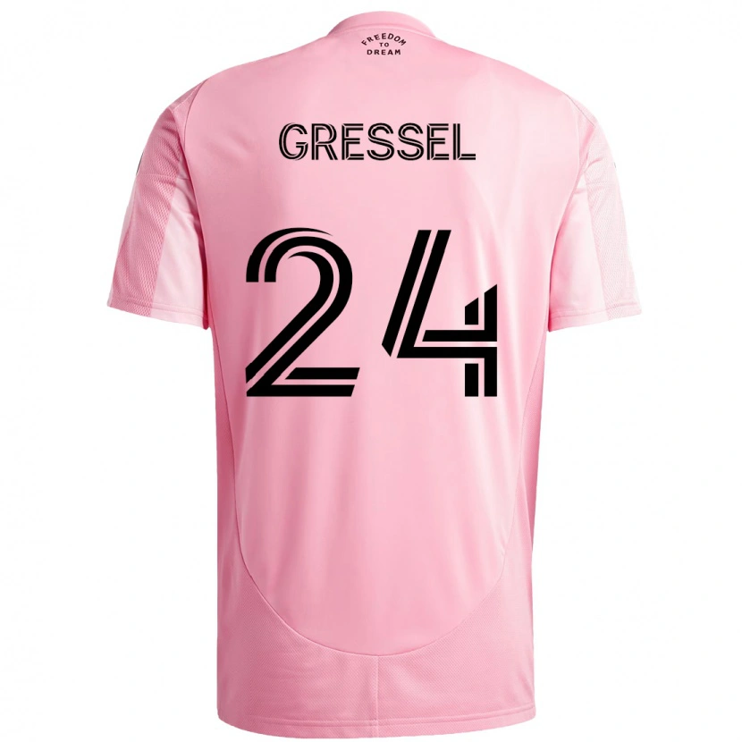 Danxen Børn Julian Gressel #24 Sort Pink Hjemmebane Spillertrøjer 2025/26 Trøje T-Shirt