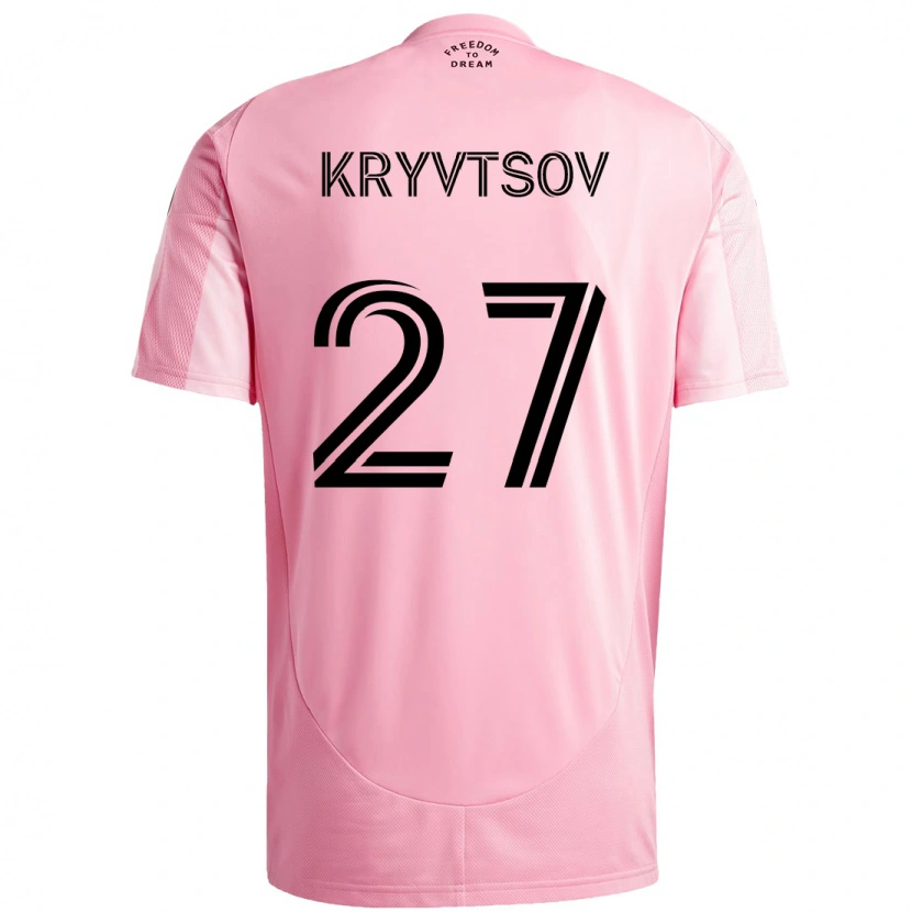 Danxen Børn Sergiy Kryvtsov #27 Sort Pink Hjemmebane Spillertrøjer 2025/26 Trøje T-Shirt