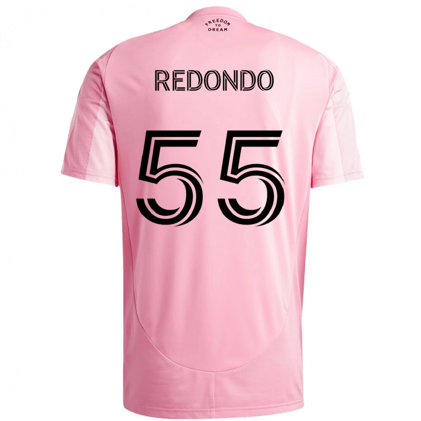 Danxen Børn Federico Redondo #55 Sort Pink Hjemmebane Spillertrøjer 2025/26 Trøje T-Shirt