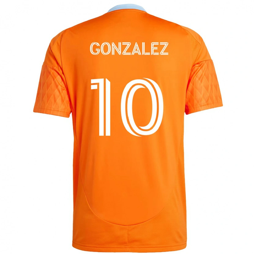 Danxen Børn Yair González #10 Lilla Orange Hjemmebane Spillertrøjer 2025/26 Trøje T-Shirt