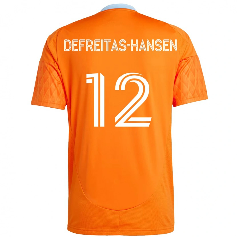 Danxen Børn Nicholas Defreitas-Hansen #12 Lilla Orange Hjemmebane Spillertrøjer 2025/26 Trøje T-Shirt