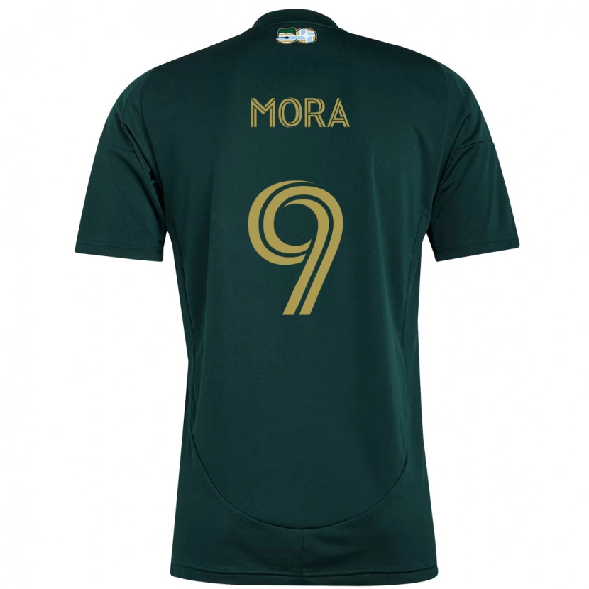 Danxen Børn Felipe Mora #9 Beige Grøn Hjemmebane Spillertrøjer 2025/26 Trøje T-Shirt