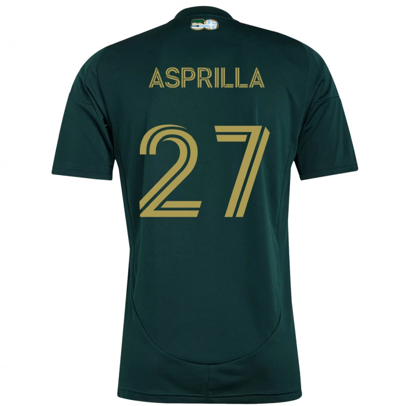 Danxen Børn Dairon Asprilla #27 Beige Grøn Hjemmebane Spillertrøjer 2025/26 Trøje T-Shirt