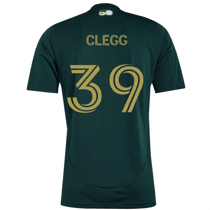 Danxen Børn Tyler Clegg #39 Beige Grøn Hjemmebane Spillertrøjer 2025/26 Trøje T-Shirt