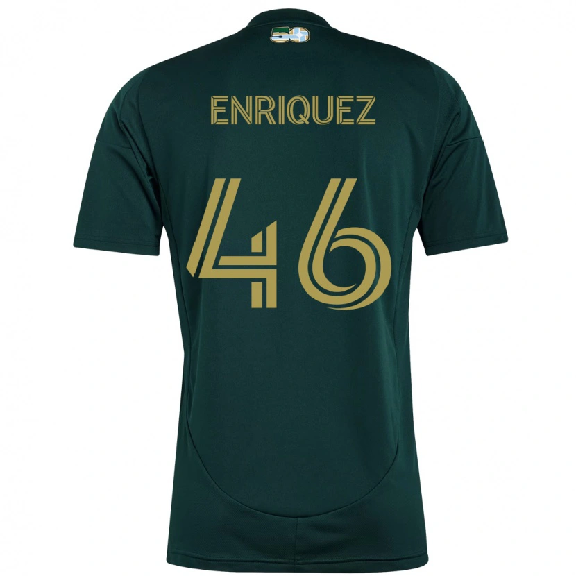 Danxen Børn Adolfo Enriquez #46 Beige Grøn Hjemmebane Spillertrøjer 2025/26 Trøje T-Shirt