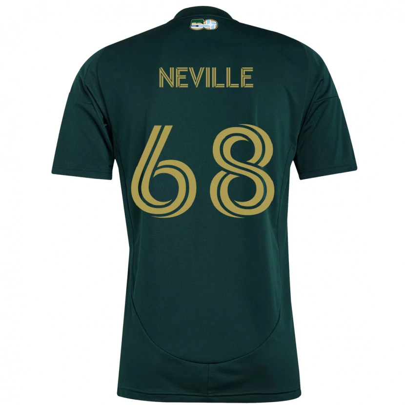 Danxen Børn Harvey Neville #68 Beige Grøn Hjemmebane Spillertrøjer 2025/26 Trøje T-Shirt