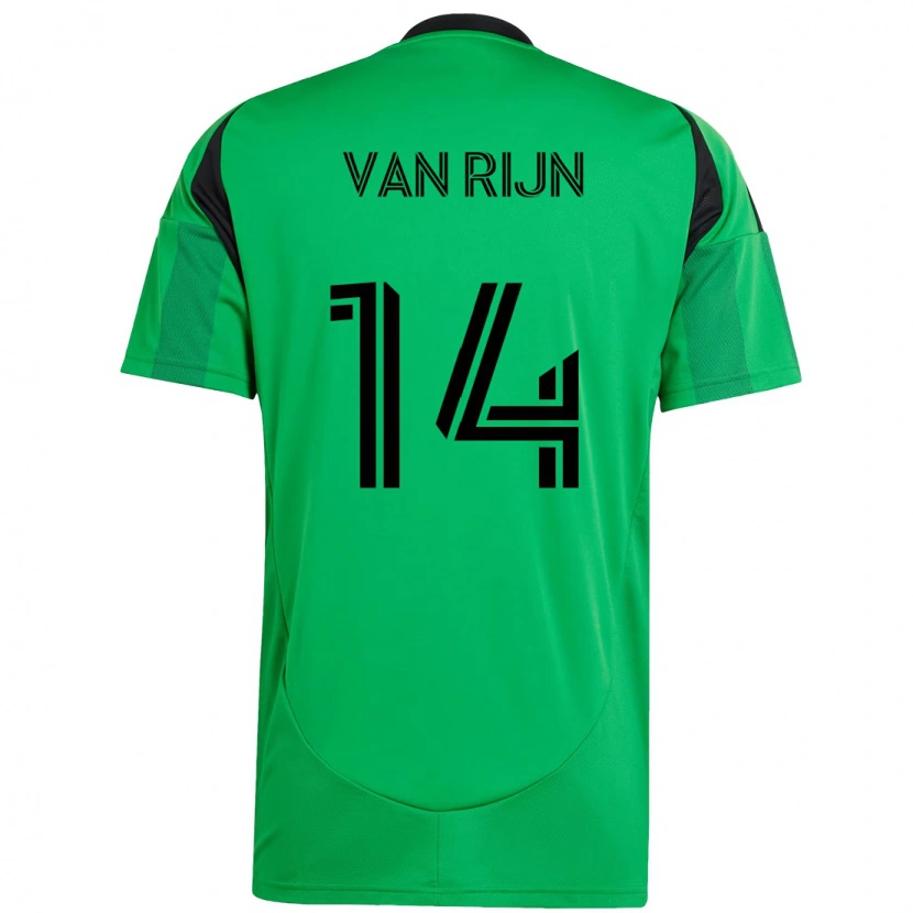 Danxen Børn Nico Van Rijn #14 Hvid Grøn Hjemmebane Spillertrøjer 2025/26 Trøje T-Shirt