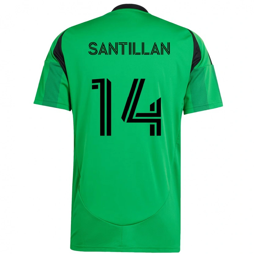 Danxen Børn Jonathan Santillan #14 Hvid Grøn Hjemmebane Spillertrøjer 2025/26 Trøje T-Shirt