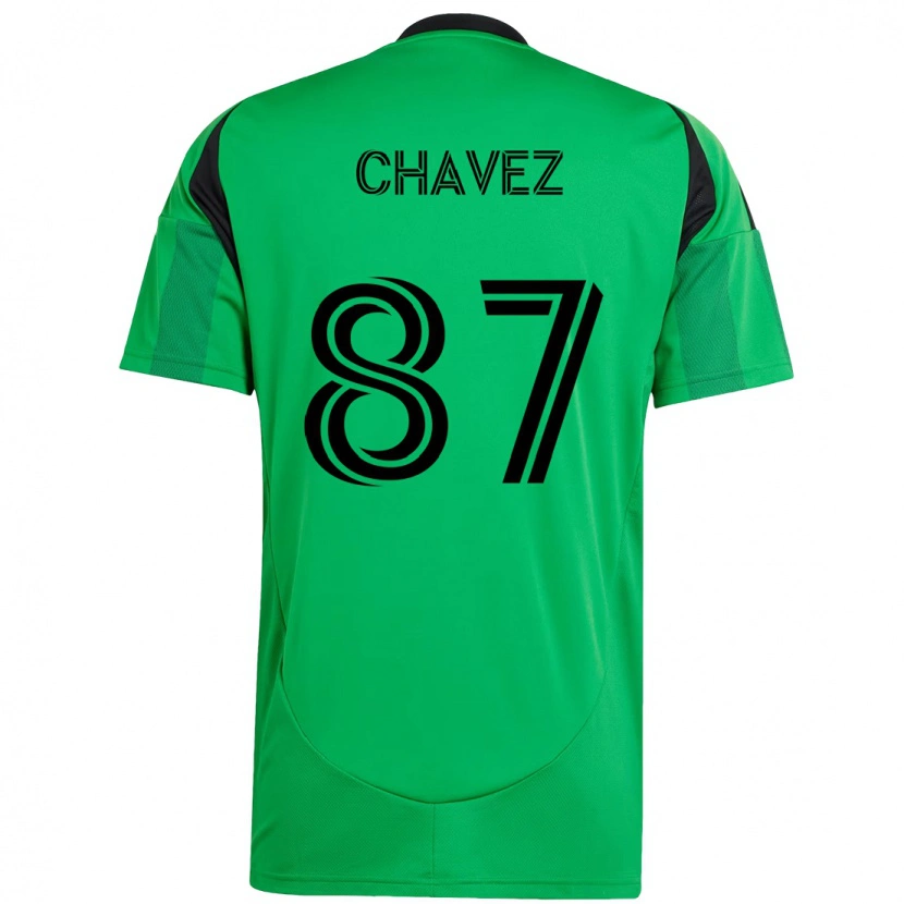Danxen Børn Alfonso Ocampo-Chávez #87 Hvid Grøn Hjemmebane Spillertrøjer 2025/26 Trøje T-Shirt