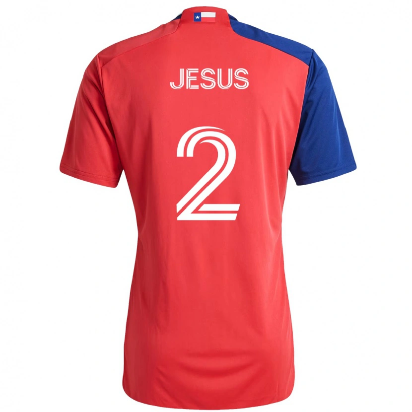Danxen Børn Geovane Jesus #2 Lyseblå Rød Hjemmebane Spillertrøjer 2025/26 Trøje T-Shirt