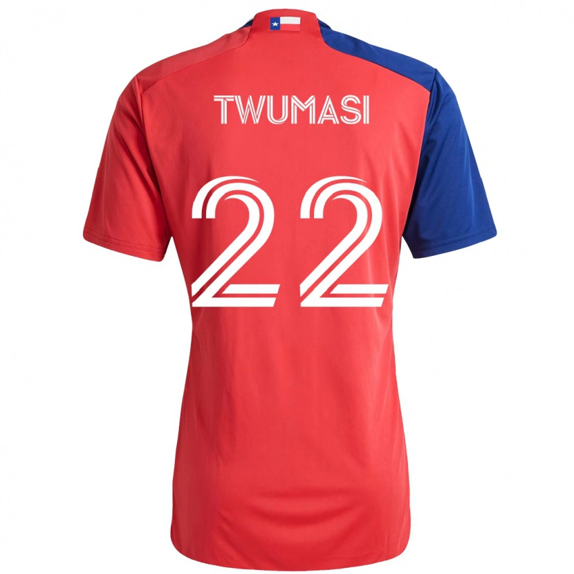 Danxen Børn Ema Twumasi #22 Lyseblå Rød Hjemmebane Spillertrøjer 2025/26 Trøje T-Shirt