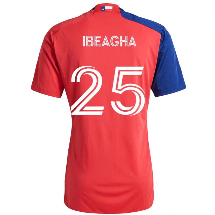 Danxen Børn Sebastien Ibeagha #25 Lyseblå Rød Hjemmebane Spillertrøjer 2025/26 Trøje T-Shirt