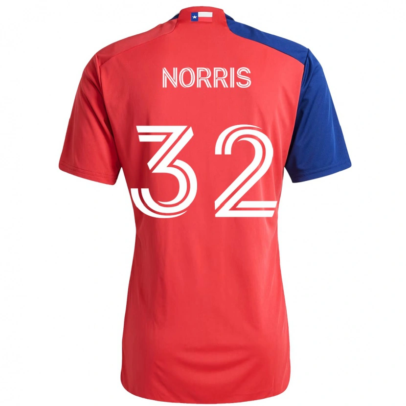 Danxen Børn Nolan Norris #32 Lyseblå Rød Hjemmebane Spillertrøjer 2025/26 Trøje T-Shirt