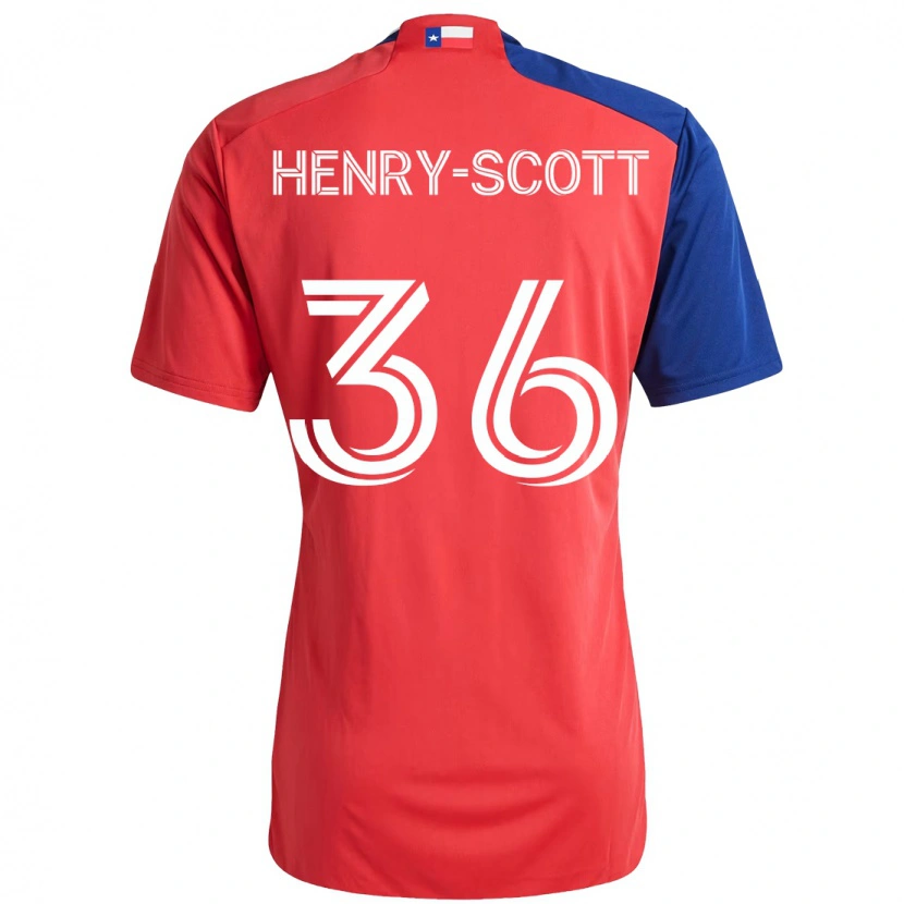 Danxen Børn Malik Henry-Scott #36 Lyseblå Rød Hjemmebane Spillertrøjer 2025/26 Trøje T-Shirt