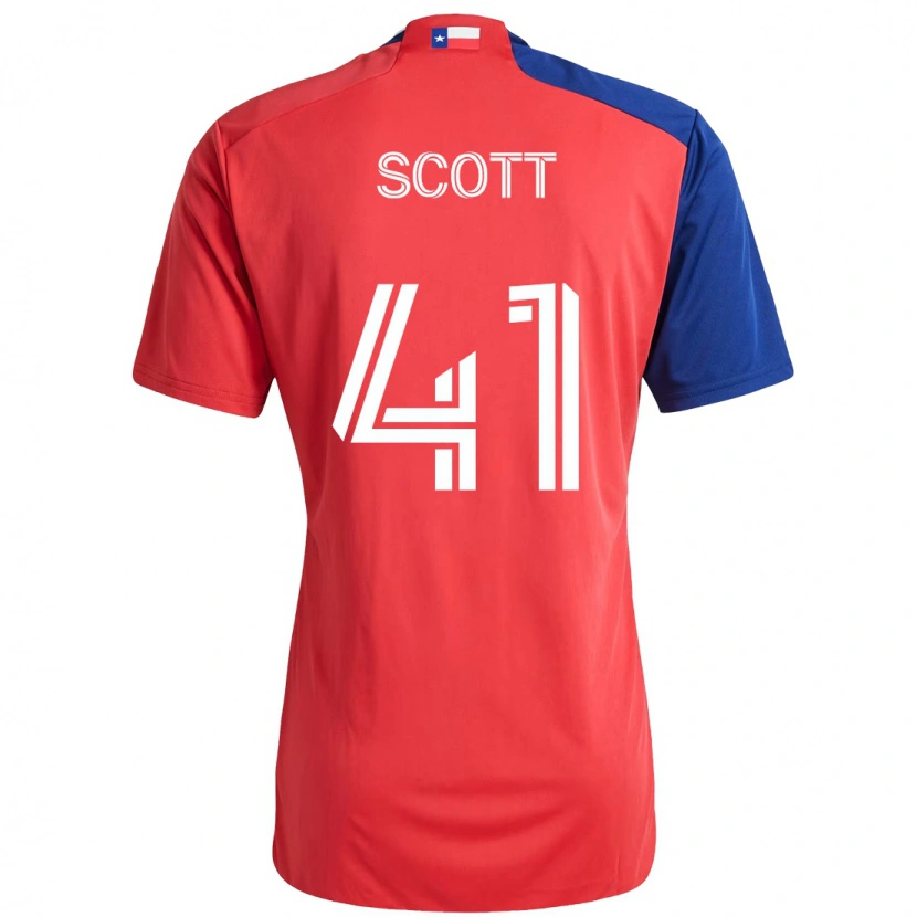 Danxen Børn Tarik Scott #41 Lyseblå Rød Hjemmebane Spillertrøjer 2025/26 Trøje T-Shirt