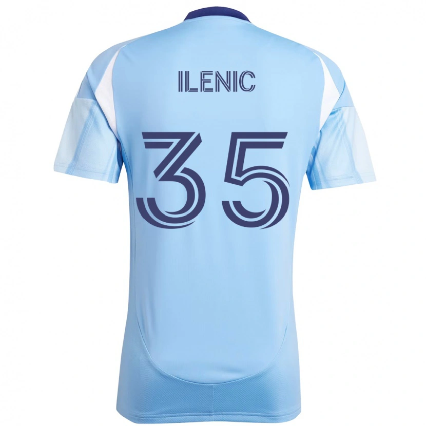 Danxen Børn Mitja Ilenič #35 Sort Blå Orange Hjemmebane Spillertrøjer 2025/26 Trøje T-Shirt