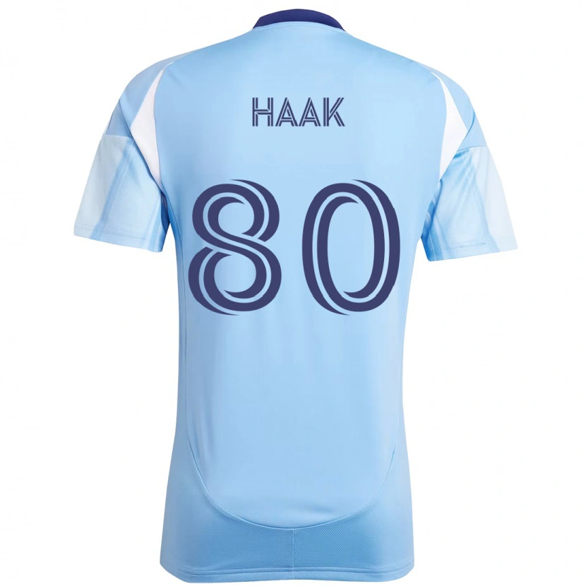 Danxen Børn Justin Haak #80 Sort Blå Orange Hjemmebane Spillertrøjer 2025/26 Trøje T-Shirt