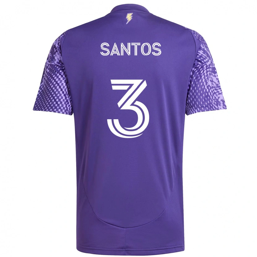 Danxen Børn Rafael Santos #3 Hvid Lilla Hjemmebane Spillertrøjer 2025/26 Trøje T-Shirt