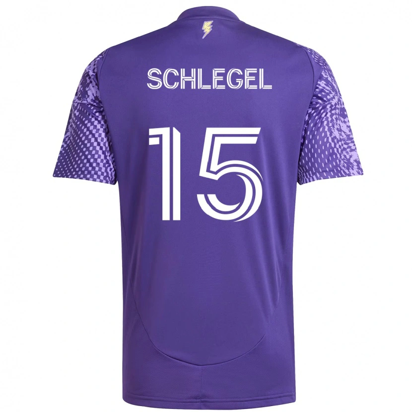 Danxen Børn Rodrigo Schlegel #15 Hvid Lilla Hjemmebane Spillertrøjer 2025/26 Trøje T-Shirt