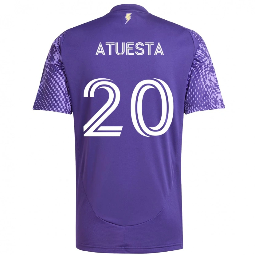 Danxen Børn Eduard Atuesta #20 Hvid Lilla Hjemmebane Spillertrøjer 2025/26 Trøje T-Shirt