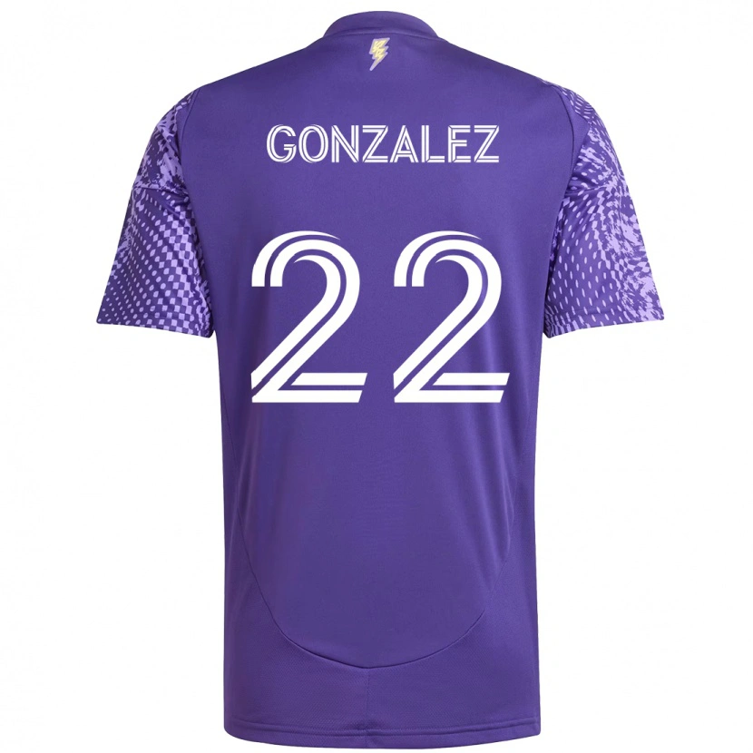 Danxen Børn Gastón González #22 Hvid Lilla Hjemmebane Spillertrøjer 2025/26 Trøje T-Shirt