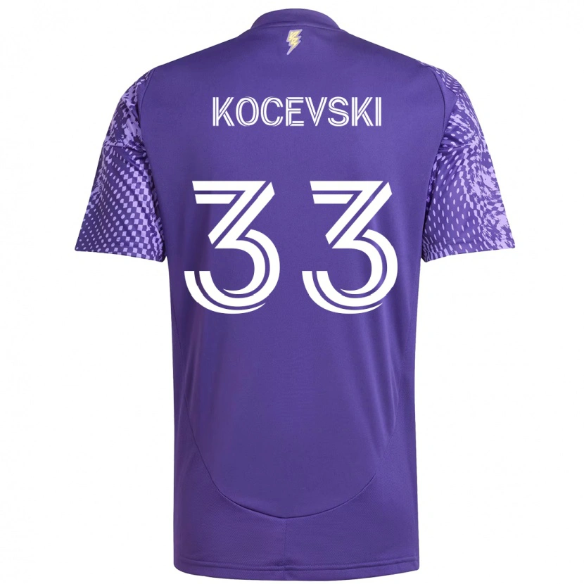 Danxen Børn Jeorgio Kocevski #33 Hvid Lilla Hjemmebane Spillertrøjer 2025/26 Trøje T-Shirt