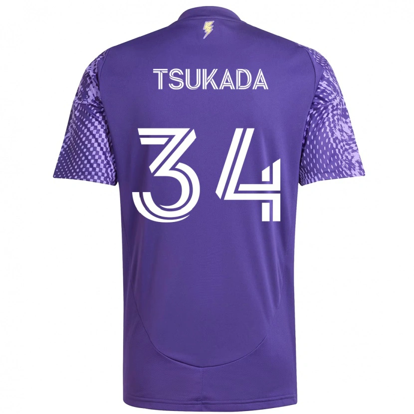 Danxen Børn Yutaro Tsukada #34 Hvid Lilla Hjemmebane Spillertrøjer 2025/26 Trøje T-Shirt