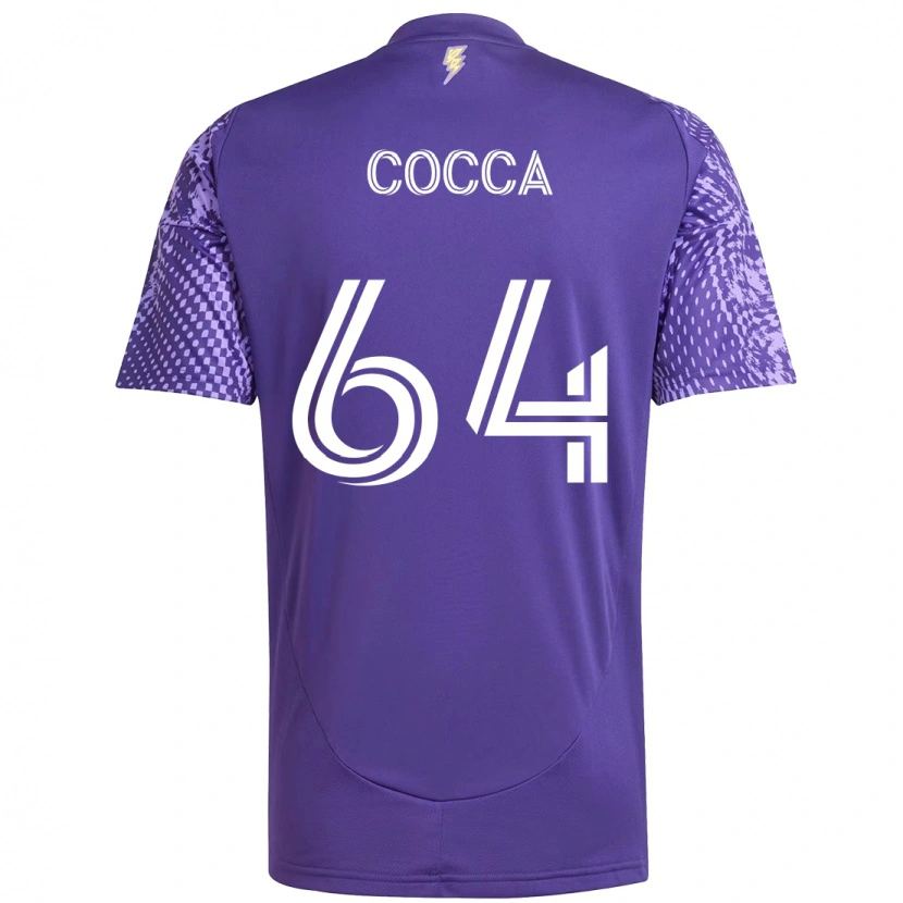 Danxen Børn Manuel Cocca #64 Hvid Lilla Hjemmebane Spillertrøjer 2025/26 Trøje T-Shirt