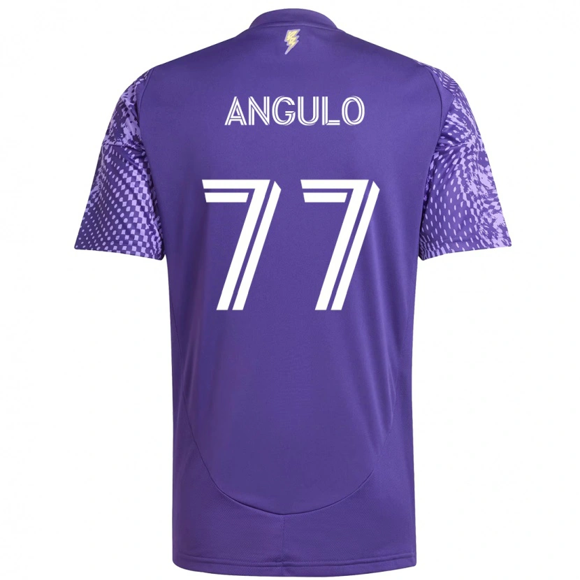 Danxen Børn Iván Angulo #77 Hvid Lilla Hjemmebane Spillertrøjer 2025/26 Trøje T-Shirt