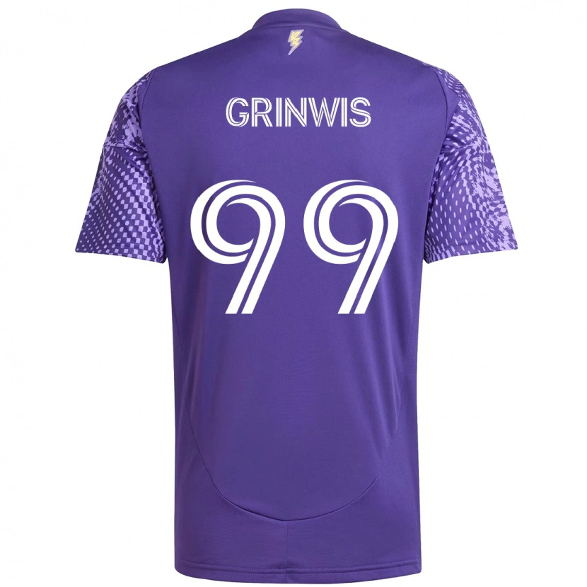Danxen Børn Adam Grinwis #99 Hvid Lilla Hjemmebane Spillertrøjer 2025/26 Trøje T-Shirt