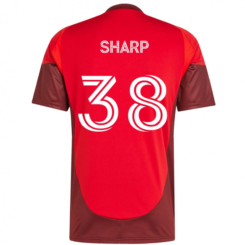Danxen Børn Charlie Sharp #38 Hvid Rød Hjemmebane Spillertrøjer 2025/26 Trøje T-Shirt