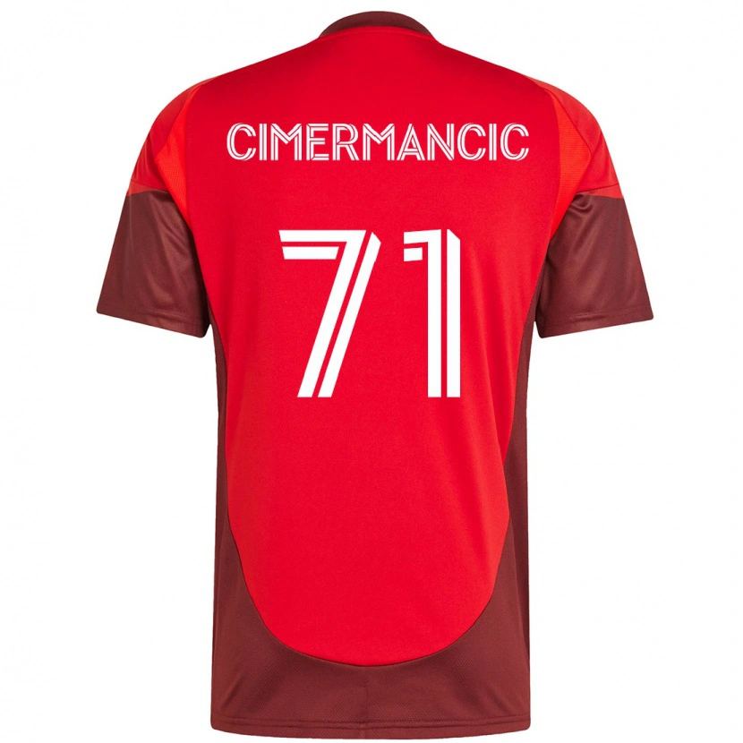 Danxen Børn Markus Cimermancic #71 Hvid Rød Hjemmebane Spillertrøjer 2025/26 Trøje T-Shirt